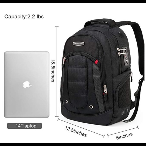 Cross Gear Laptop Backpack with Combination Lock - Picture 2 of 5